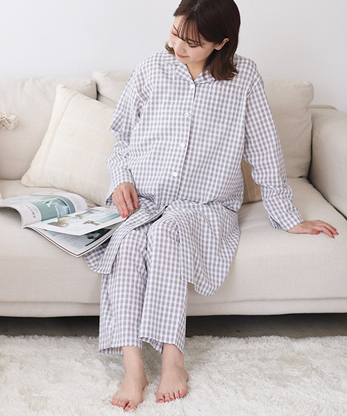 長袖 さらっと快適 綿100％ パジャマ | マタニティウェア・授乳服