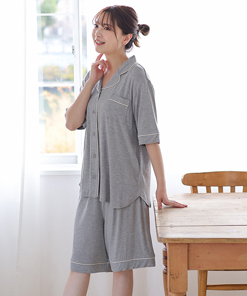 涼感 マタニティパジャマ ( 半袖トップス ハーフパンツ セット） | マタニティウェア・授乳服