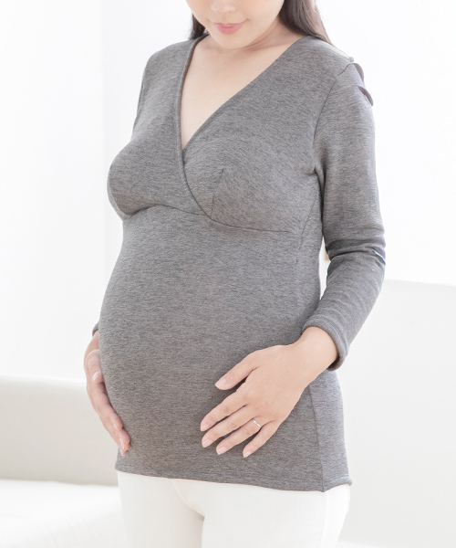 毛布みたいにあたたかいインナー8分袖 | マタニティ下着・授乳ブラ
                      